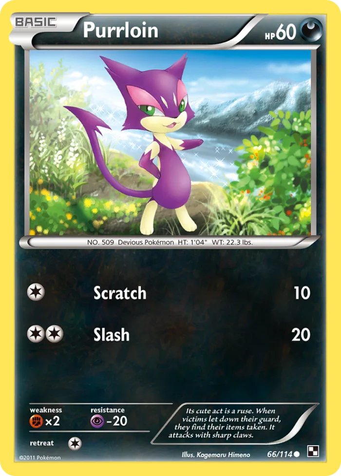 Purrloin #66 Black & White Pokemon card