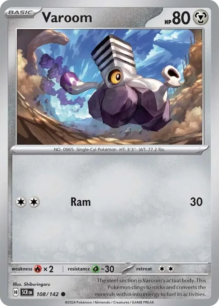 Varoom #108 Stellar Crown Pokemon card