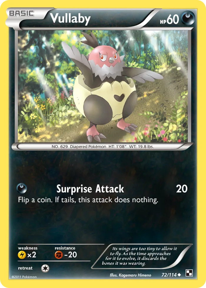 Vullaby #72 Black & White Pokemon card