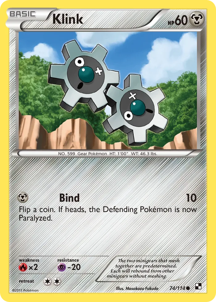 Klink #74 Black & White Pokemon card