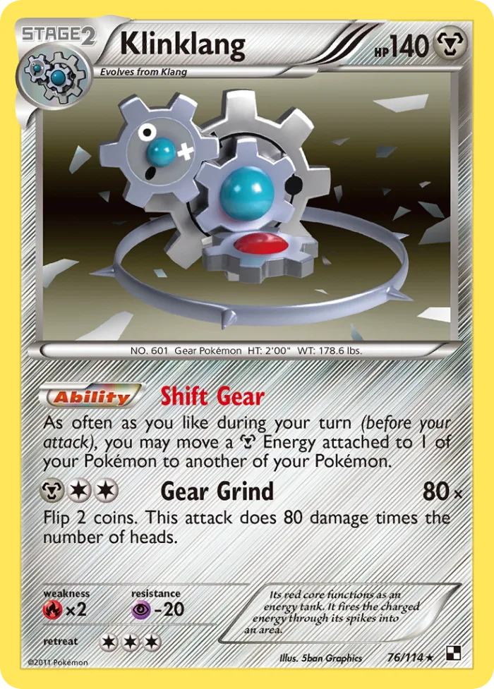 Klinklang #76 Black & White Pokemon card