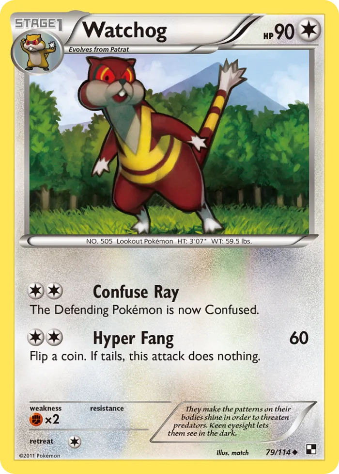 Watchog #79 Black & White Pokemon card