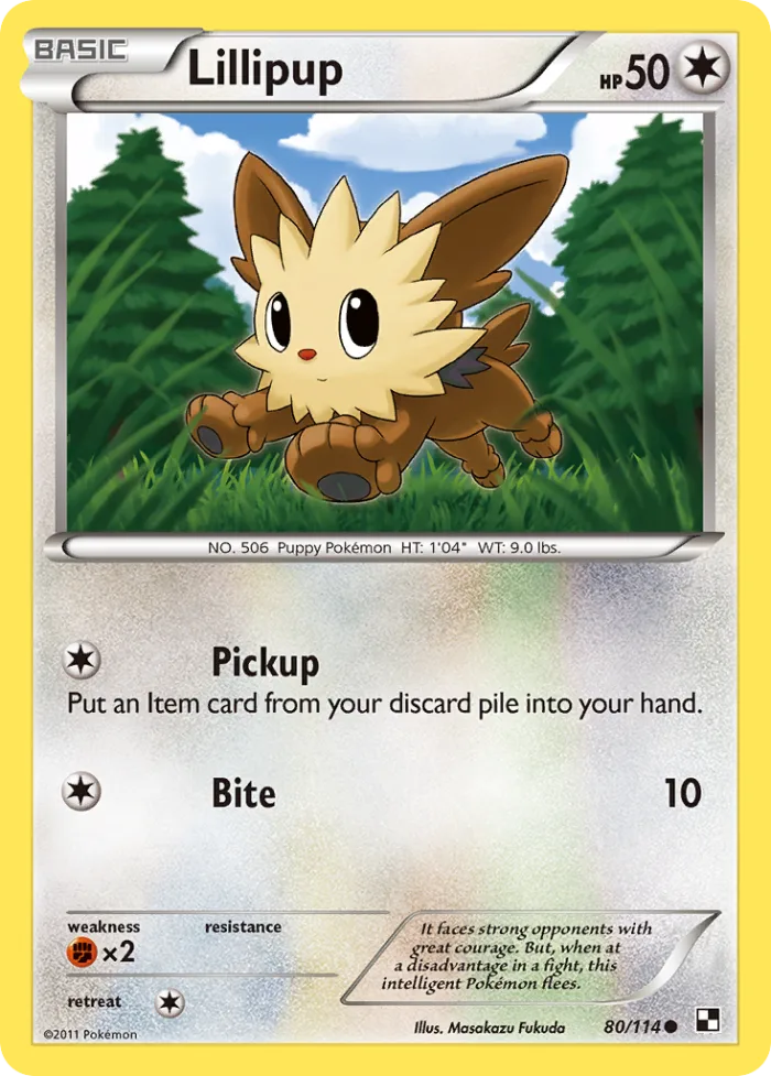 Lillipup #80 Black & White Pokemon card