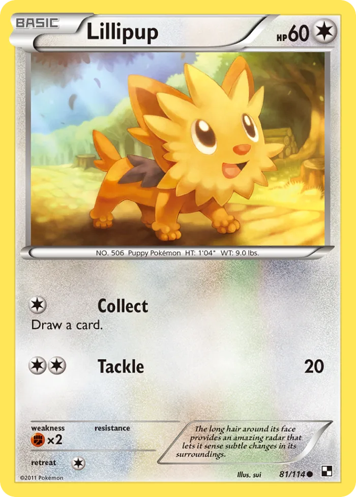 Lillipup #81 Black & White Pokemon card