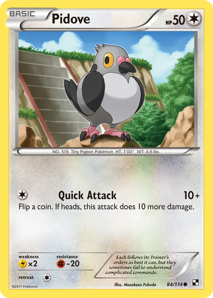 Pidove #84 Black & White Pokemon card