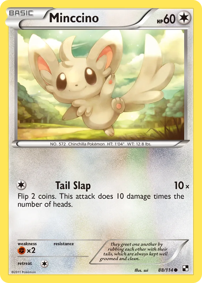 Minccino #88 Black & White Pokemon card