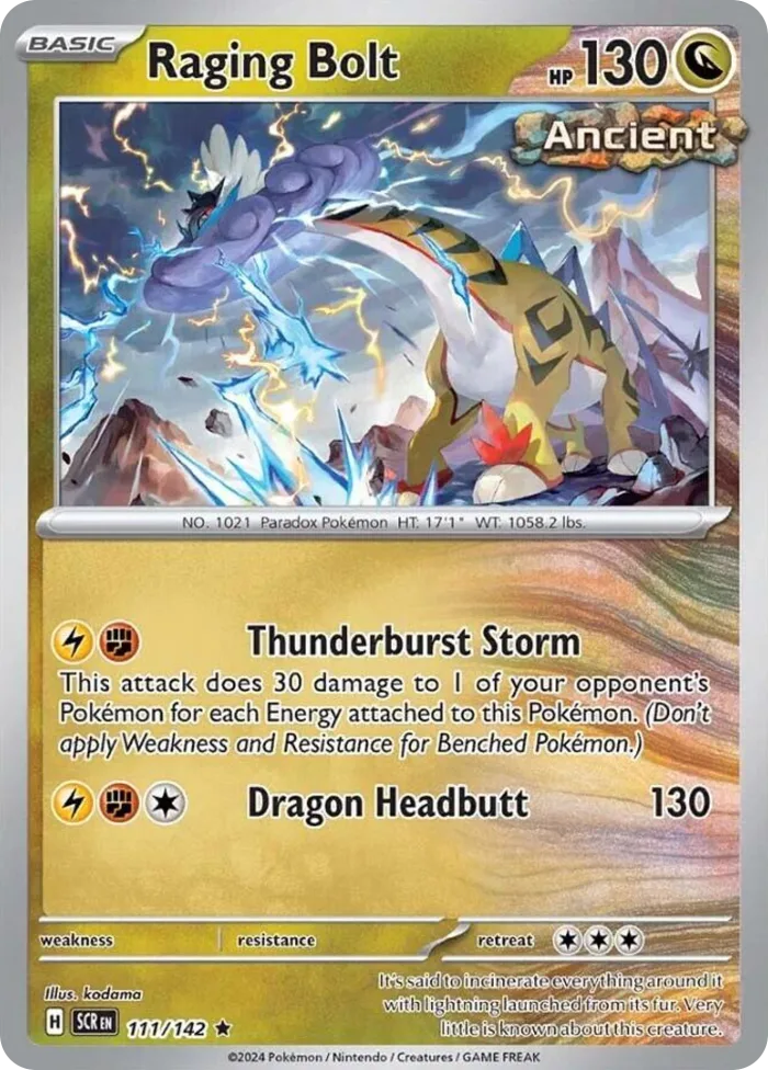 Raging Bolt #111 Stellar Crown Pokemon card