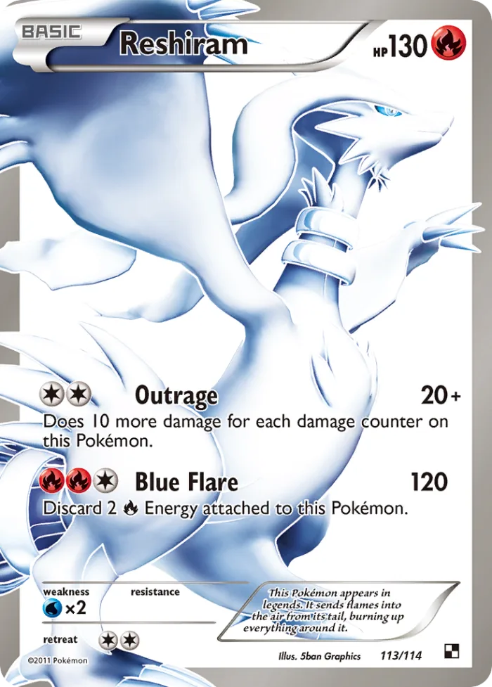 Reshiram #113 Black & White Pokemon card