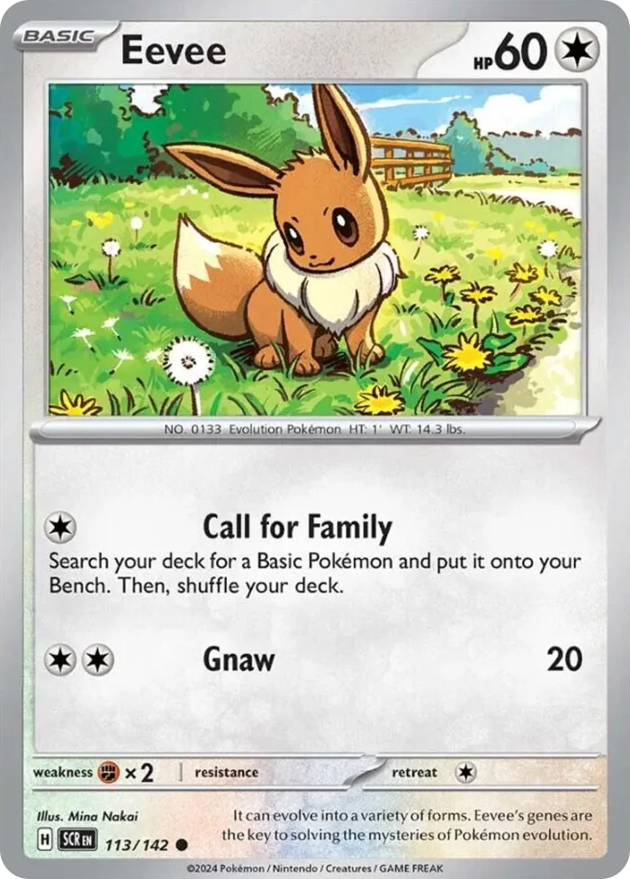 Eevee #113 Stellar Crown Pokemon card