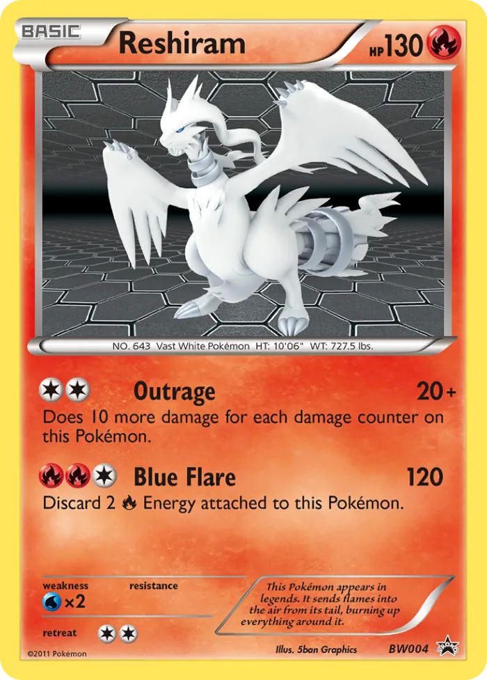 Reshiram #BW004 BW Black Star Promos Pokemon card