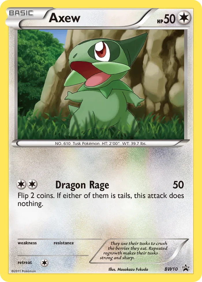 Axew #BW10 BW Black Star Promos Pokemon card
