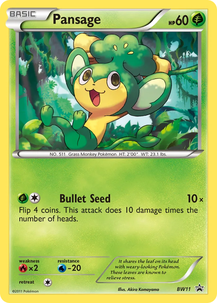 Pansage #BW11 BW Black Star Promos Pokemon card