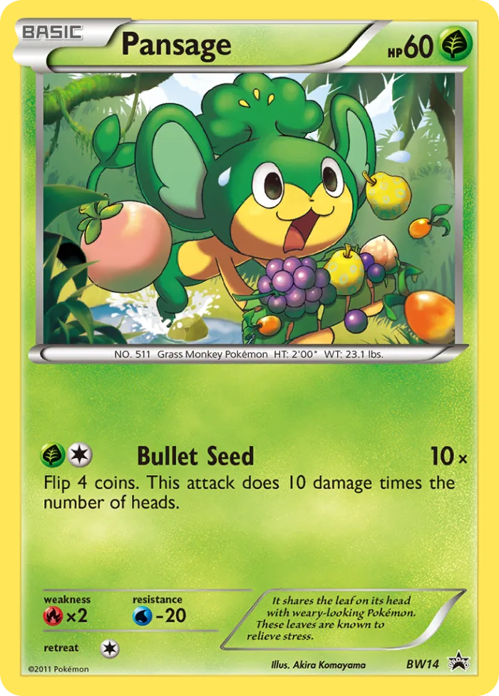 Pansage #BW14 BW Black Star Promos Pokemon card