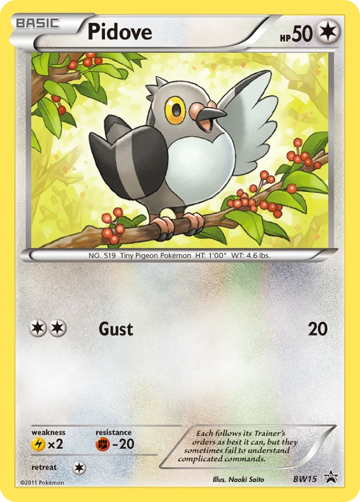 Pidove #BW15 BW Black Star Promos Pokemon card
