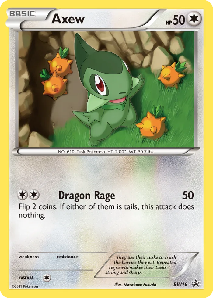 Axew #BW16 BW Black Star Promos Pokemon card