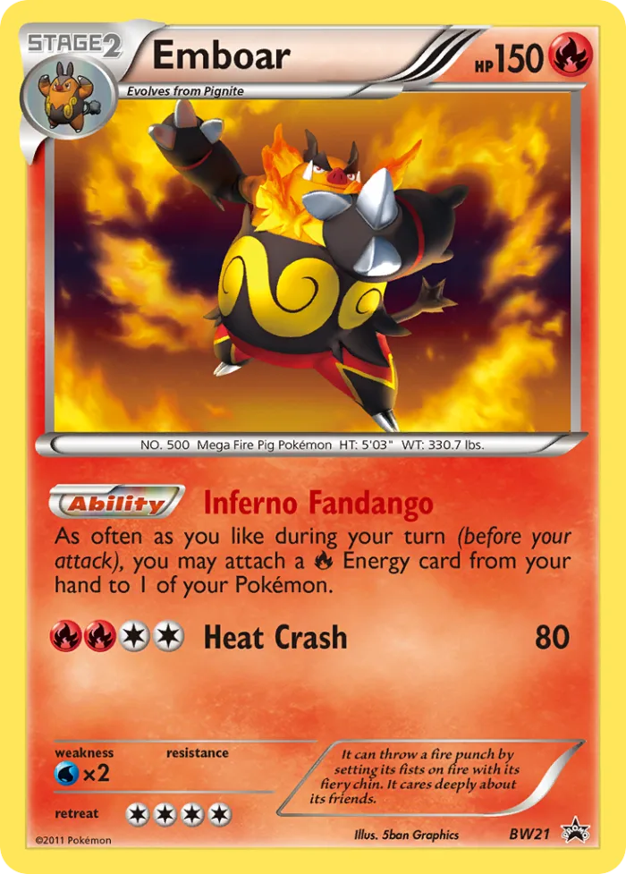 Emboar #BW21 BW Black Star Promos Pokemon card