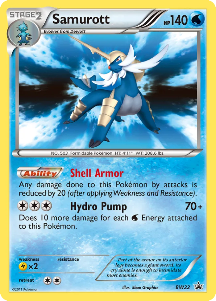 Samurott #BW22 BW Black Star Promos Pokemon card