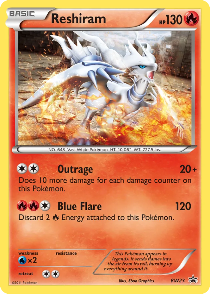 Reshiram #BW23 BW Black Star Promos Pokemon card