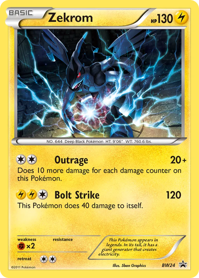 Zekrom #BW24 BW Black Star Promos Pokemon card