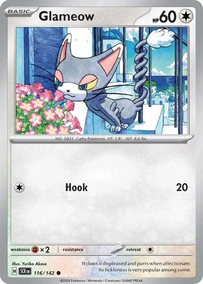 Glameow #116 Stellar Crown Pokemon card