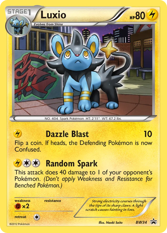 Luxio #BW34 BW Black Star Promos Pokemon card