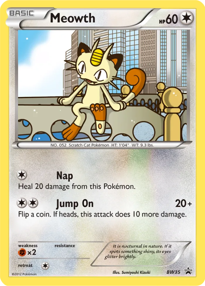 Meowth #BW35 BW Black Star Promos Pokemon card