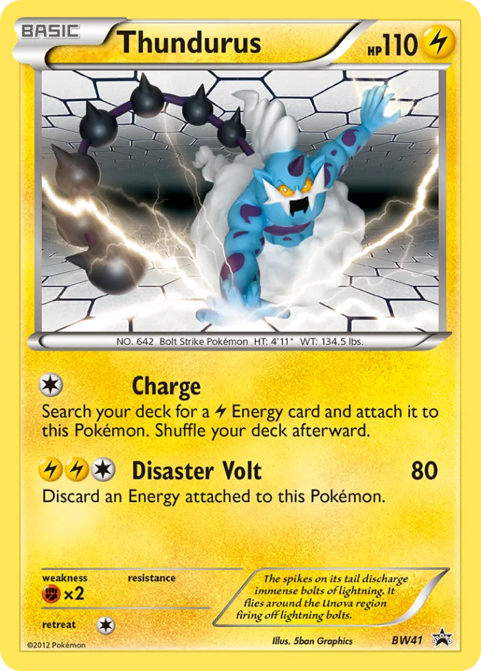 Thundurus #BW41 BW Black Star Promos Pokemon card