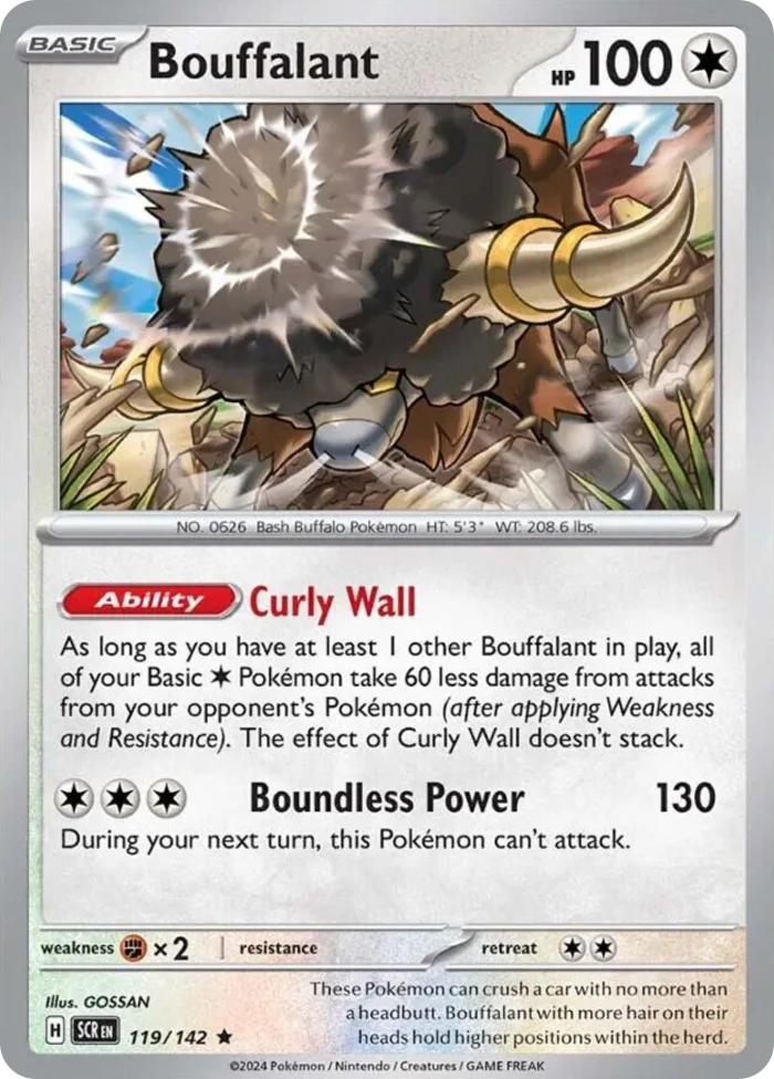 Bouffalant #119 Stellar Crown Pokemon card