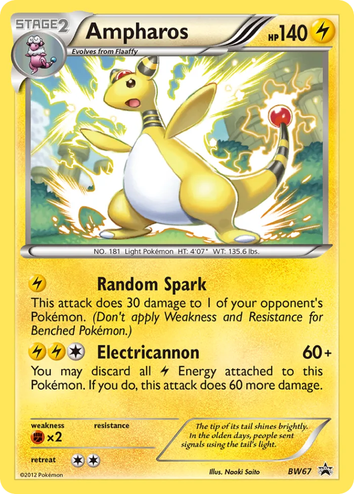 Ampharos #BW67 BW Black Star Promos Pokemon card