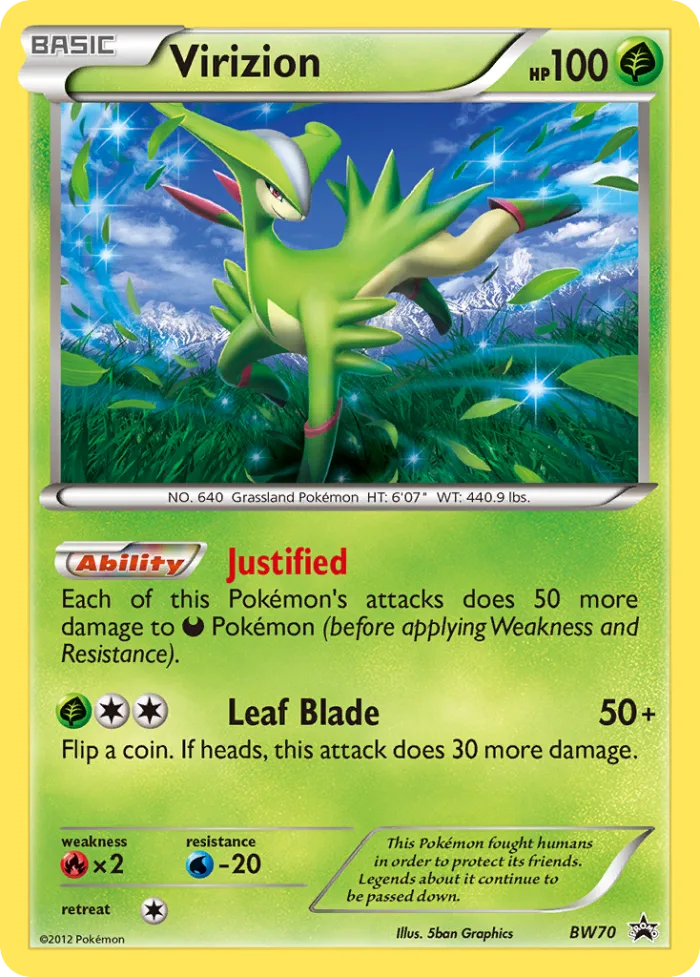 Virizion #BW70 BW Black Star Promos Pokemon card