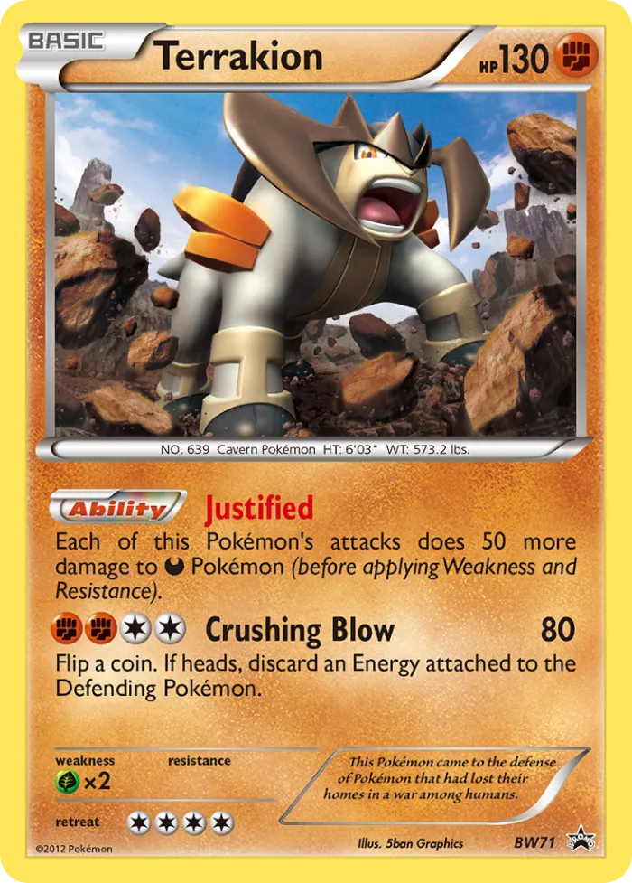 Terrakion #BW71 BW Black Star Promos Pokemon card