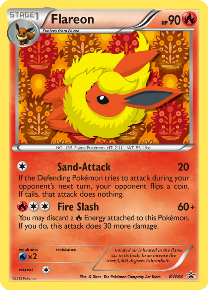 Flareon #BW88 BW Black Star Promos Pokemon card