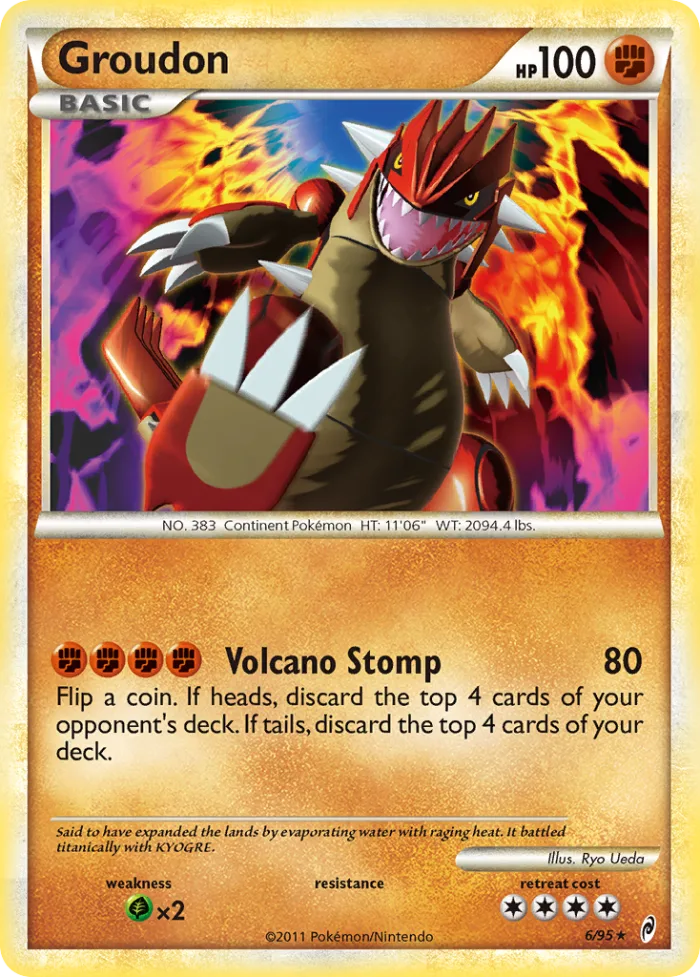 Groudon #6 Call of Legends Pokemon card