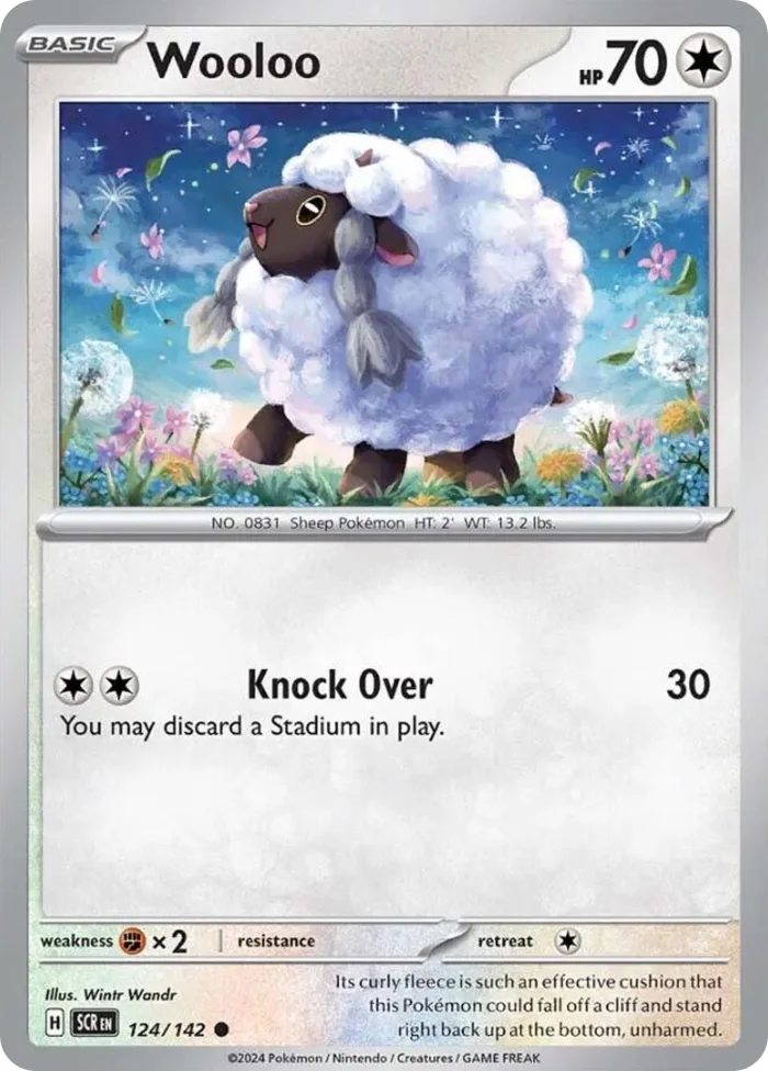 Wooloo #124 Stellar Crown Pokemon card