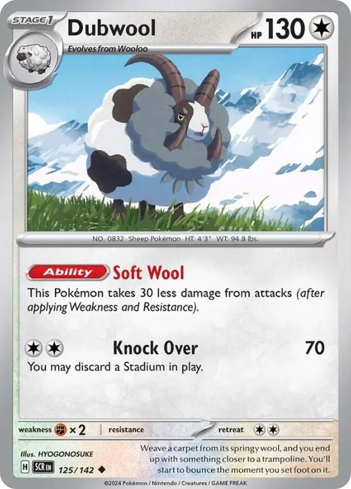 Dubwool #125 Stellar Crown Pokemon card