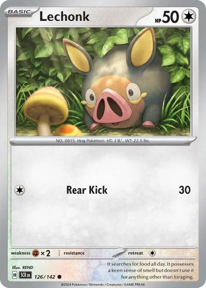 Lechonk #126 Stellar Crown Pokemon card