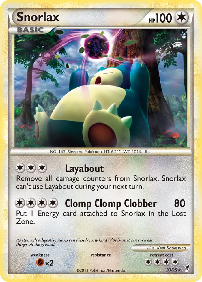 Snorlax #33 Call of Legends Pokemon card
