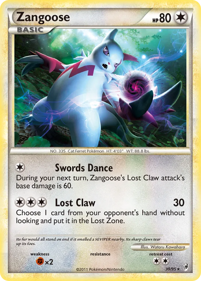 Zangoose #39 Call of Legends Pokemon card