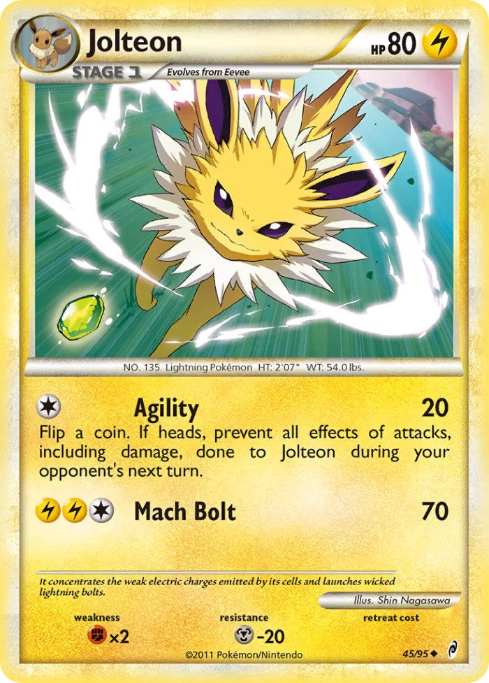 Jolteon #45 Call of Legends Pokemon card