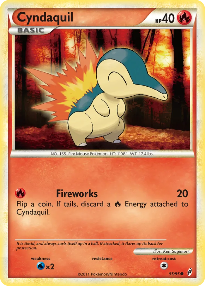 Cyndaquil #55 Call of Legends Pokemon card