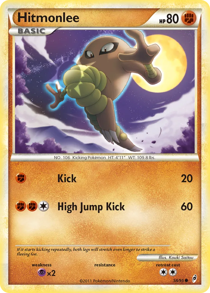Hitmonlee #58 Call of Legends Pokemon card