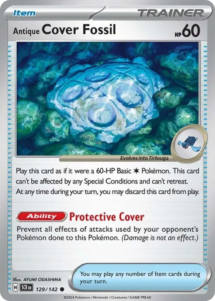 Antique Cover Fossil #129 Stellar Crown Pokemon card