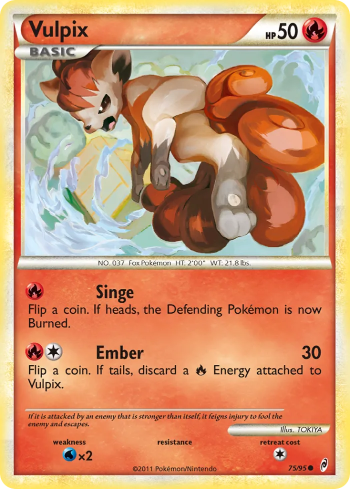 Vulpix #75 Call of Legends Pokemon card