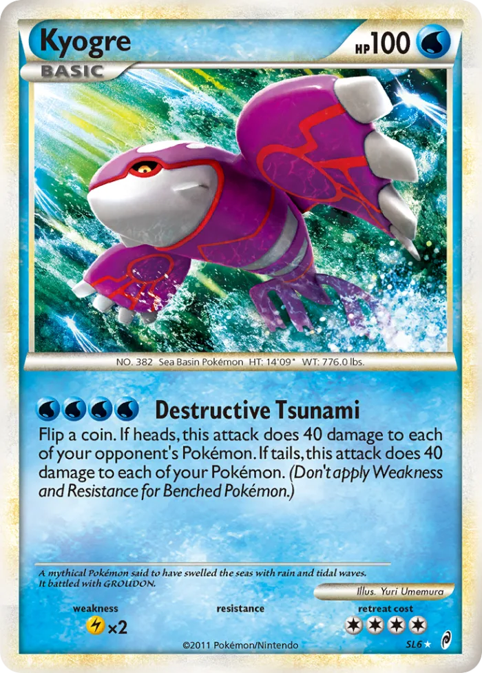 Kyogre #SL6 Call of Legends Pokemon card