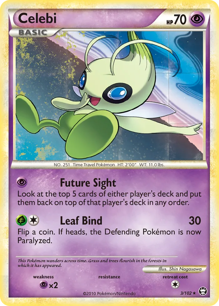 Celebi #3 HS—Triumphant Pokemon card