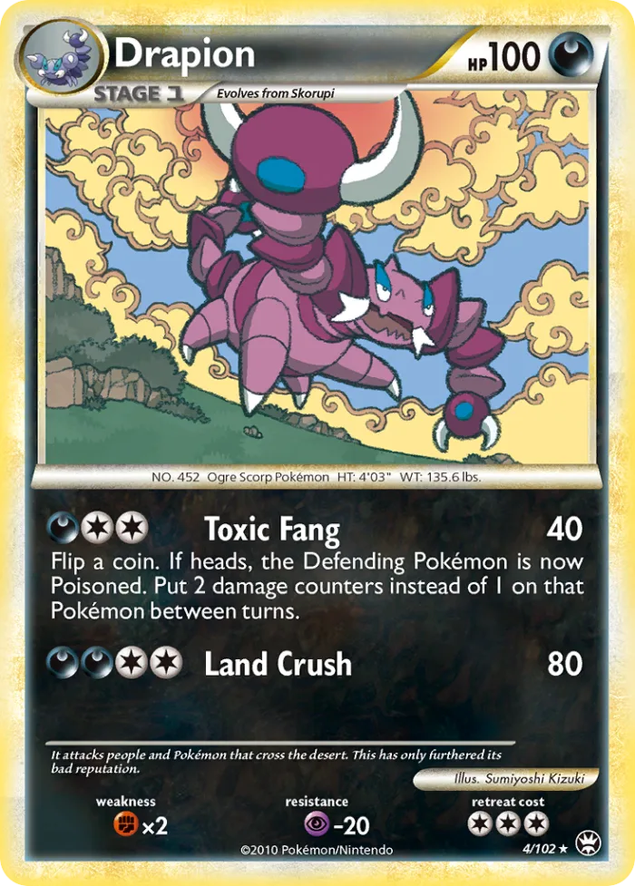 Drapion #4 HS—Triumphant Pokemon card
