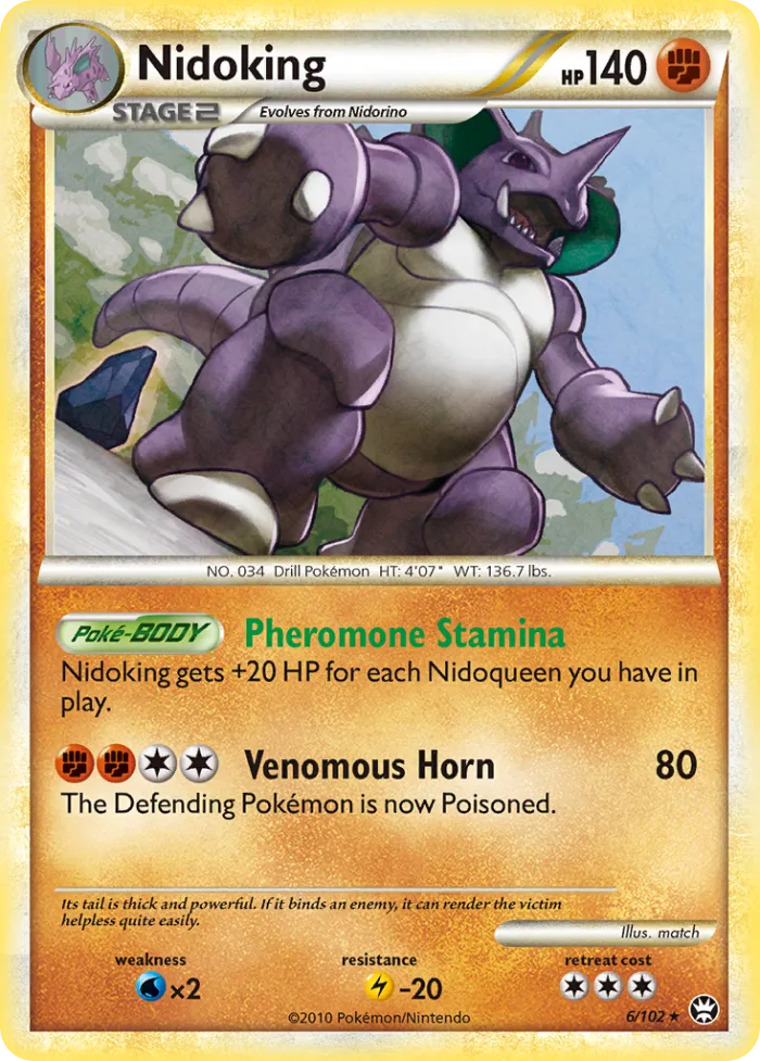 Nidoking #6 HS—Triumphant Pokemon card