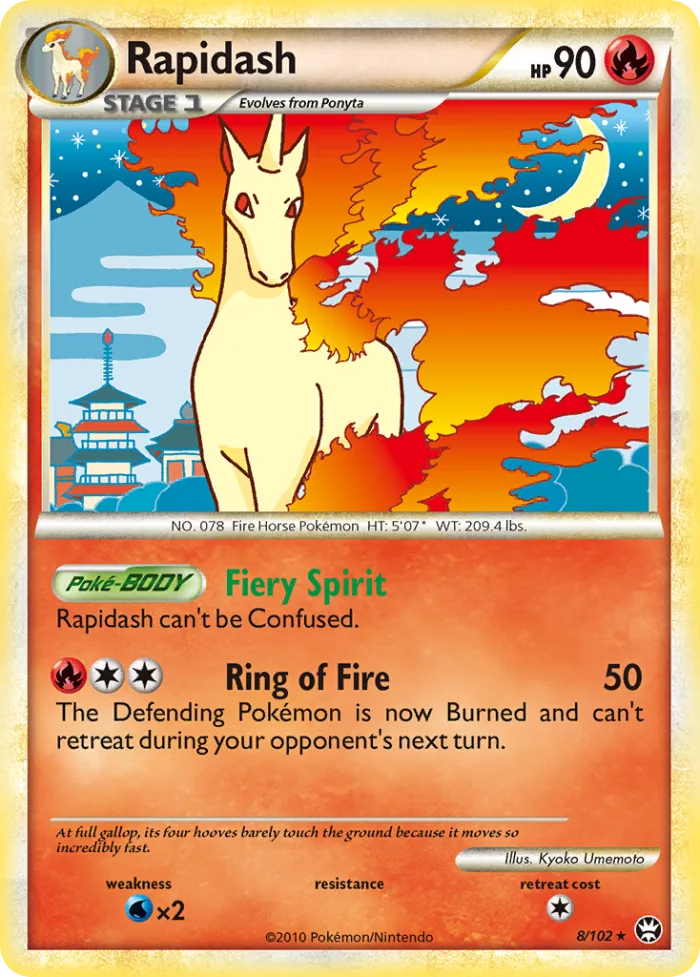 Rapidash #8 HS—Triumphant Pokemon card