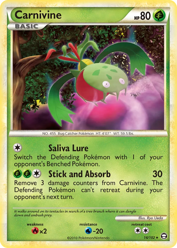 Carnivine #16 HS—Triumphant Pokemon card