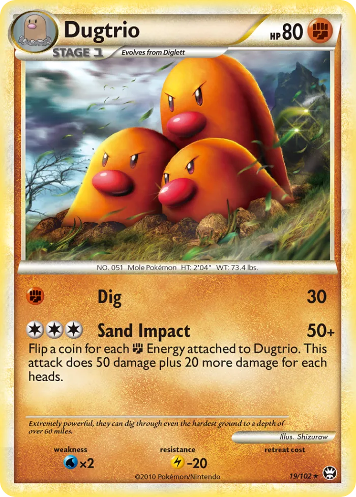 Dugtrio #19 HS—Triumphant Pokemon card